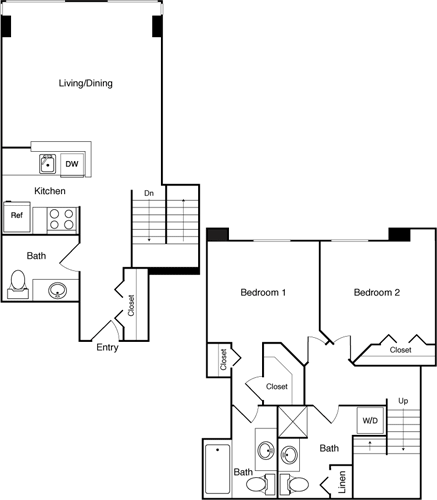 Floor Plan - 2 Bed 304 NW