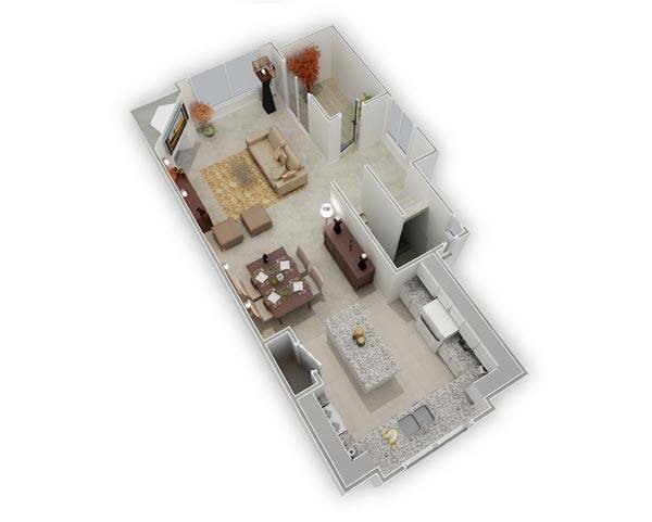 Floor Plan - Genoa Townhome - Renovated