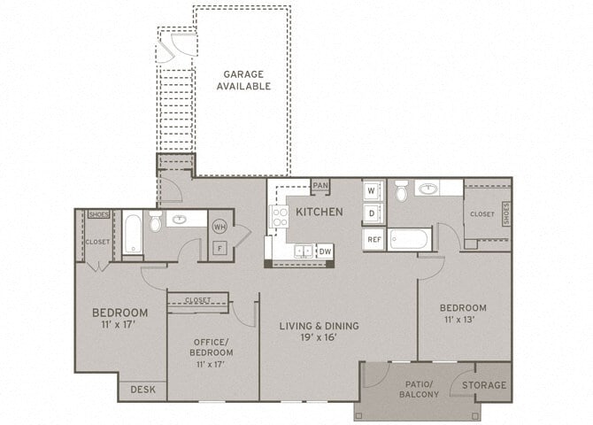 Floor Plan - 3 Bedroom Garage - Renovated