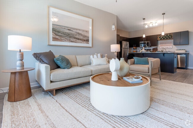 2BR, 2BA - 1,128SF Living Room - Springs at Coral Shores