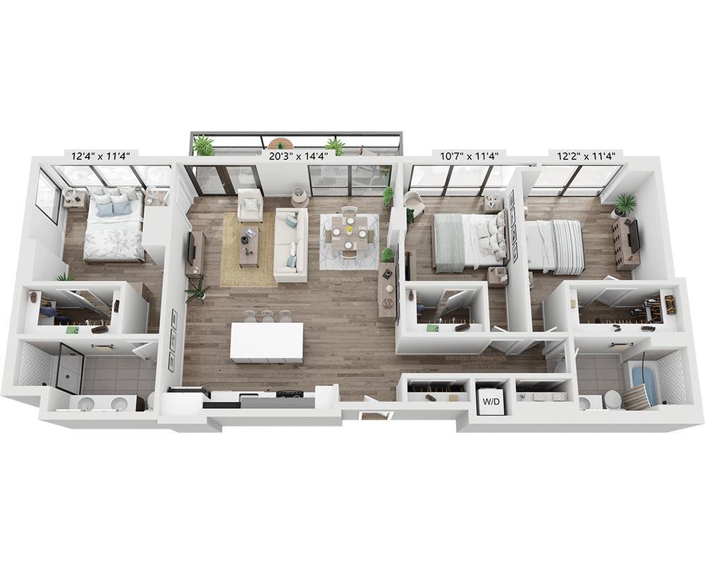 Floor Plan - Three Bedroom C2D