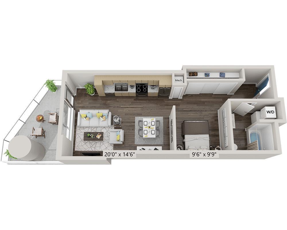 Floor Plan - One Bedroom A1K