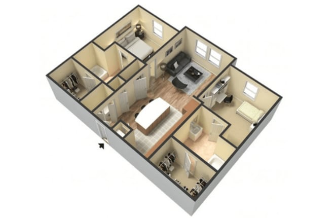 Floor Plan - 2 Bedroom Apartment Home