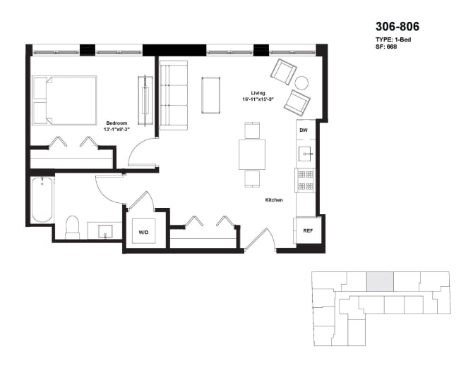 Floor Plan - Units 306 to 806