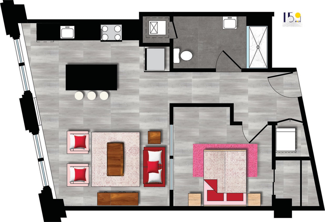 Floor Plan - One Bedroom 