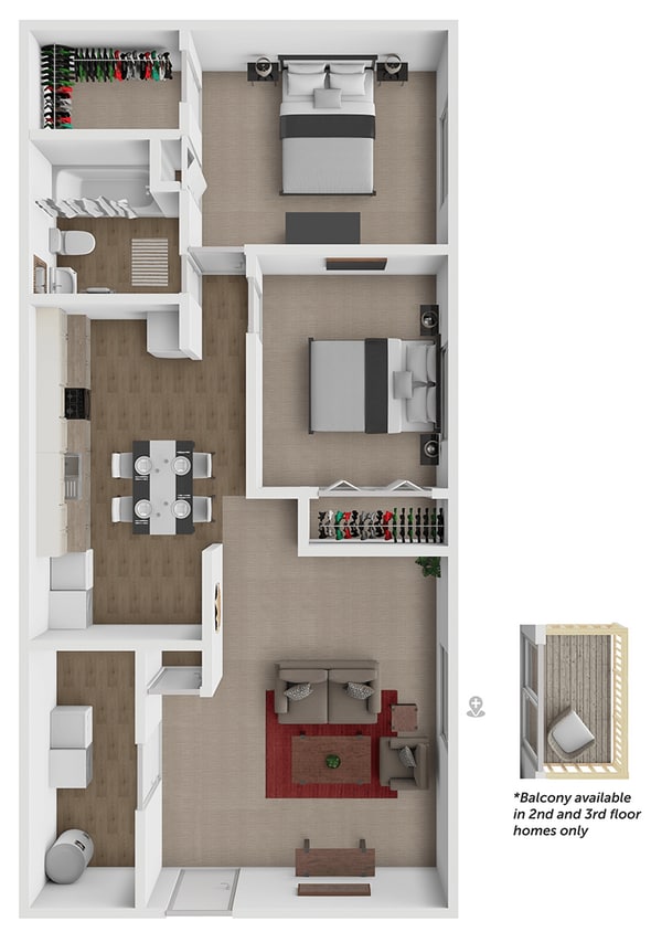 Floor Plan - 2BD 1BA