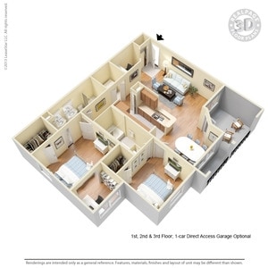 2BR/2BA - 2 Bed 2 Bath 1282 SqFt (1153 Net)