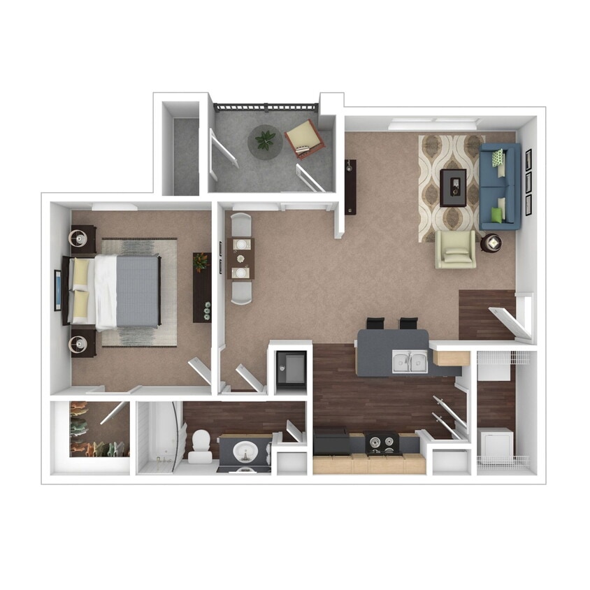 Floor Plan - The Charles - 1x1 Large