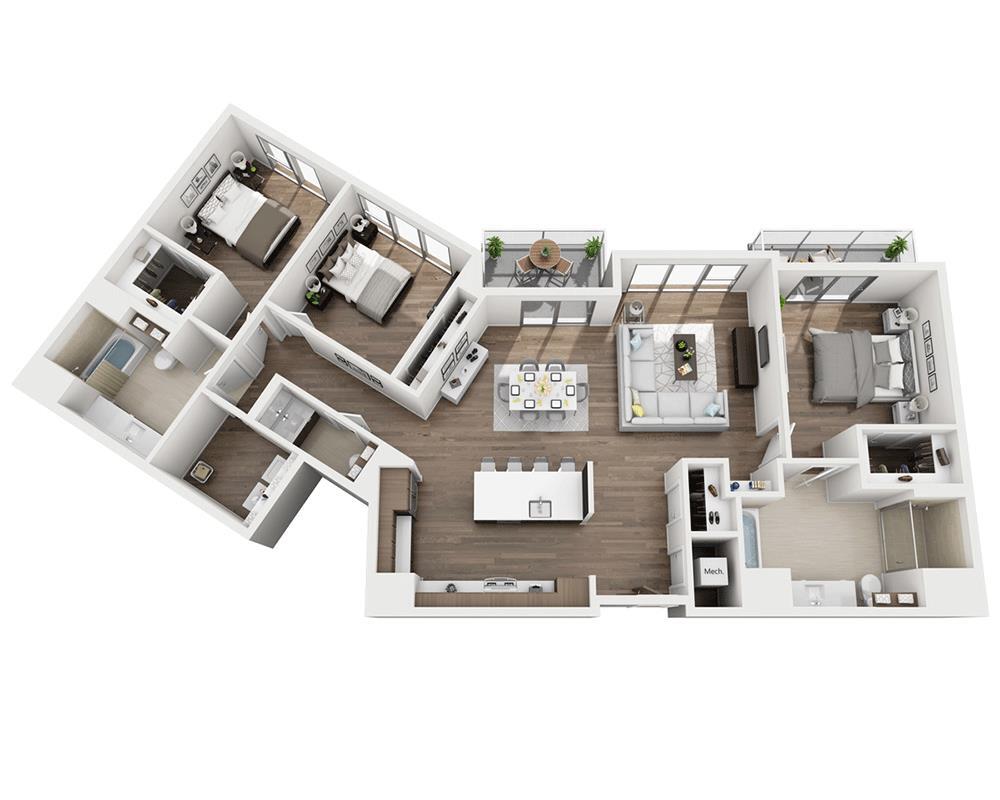 Floor Plan - Three Bedroom C2.5K