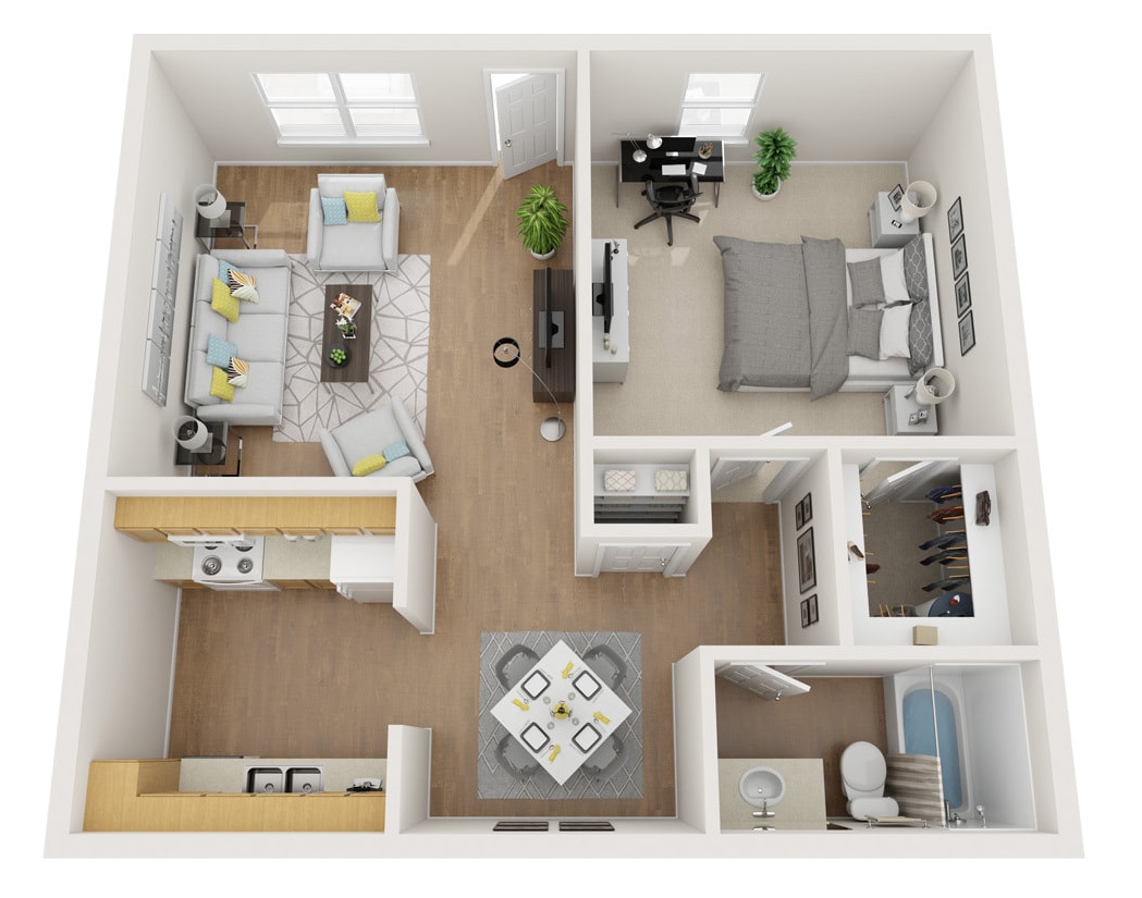Floor Plan - 1 Bedroom (A)