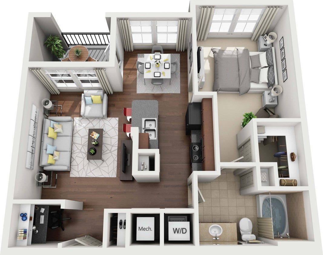 Avanti Cityside - The Holly Hall - 1 Beds - 1 Baths - 749 Sq. ft. - The Holly Hall