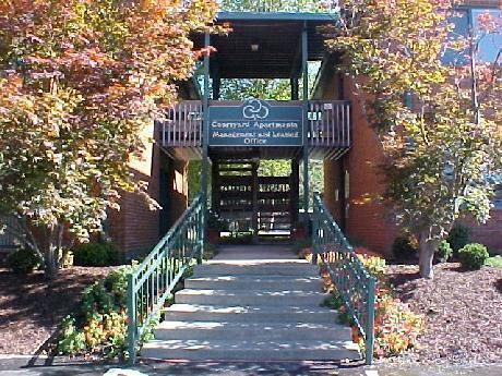 Fall Entrance - Courtyard Apartments