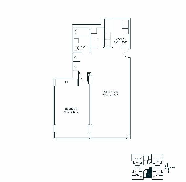 Floor Plan - PARKSIDE WEST - 1 Bedroom One Bathroom