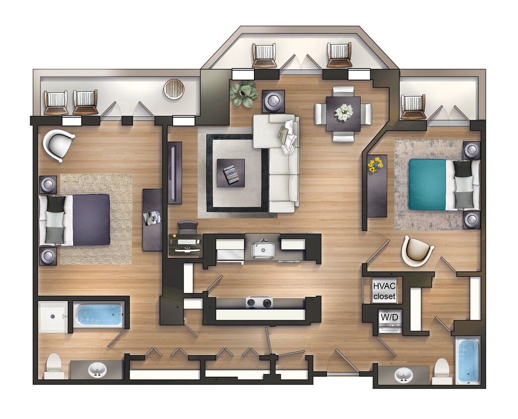 Floor Plan - 2 Bedroom 2J 03