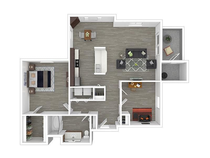 Floor Plan - 1x1-964- Classic