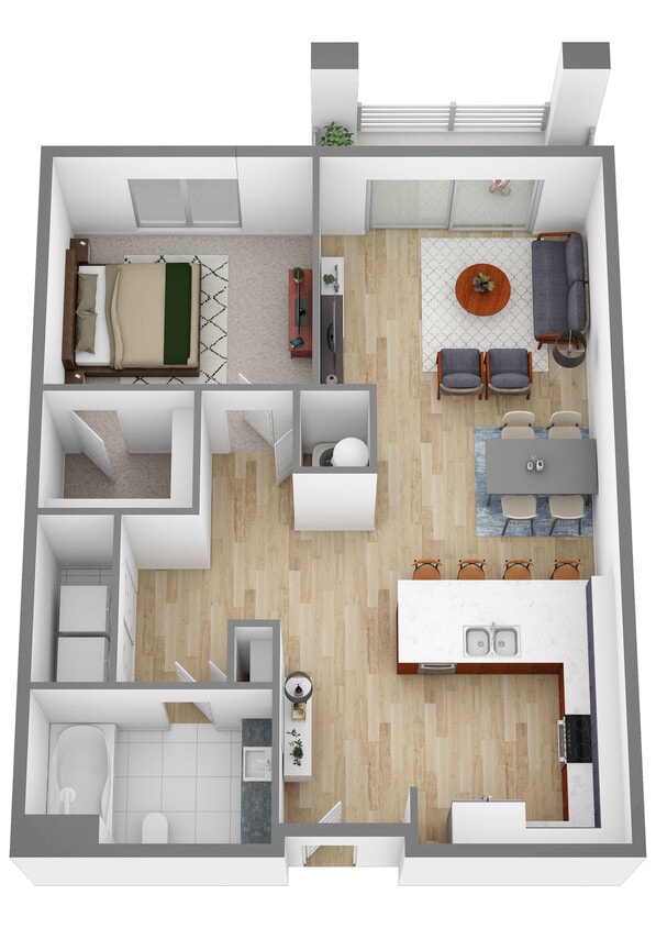 1 Bedroom | 1 Bath | 714 SF - Alexander