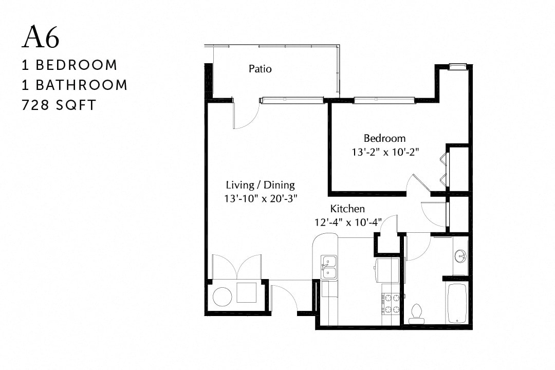 Floor Plan - A6 One Bedroom