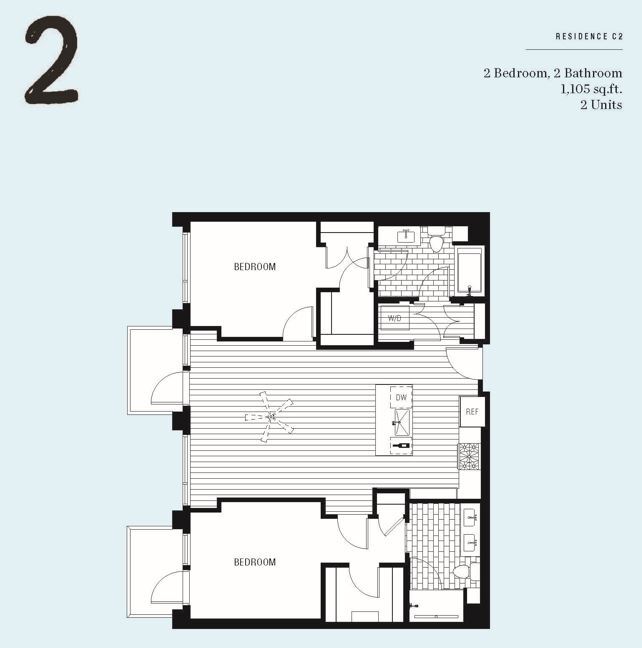 Floor Plan - 2x2 - 1105
