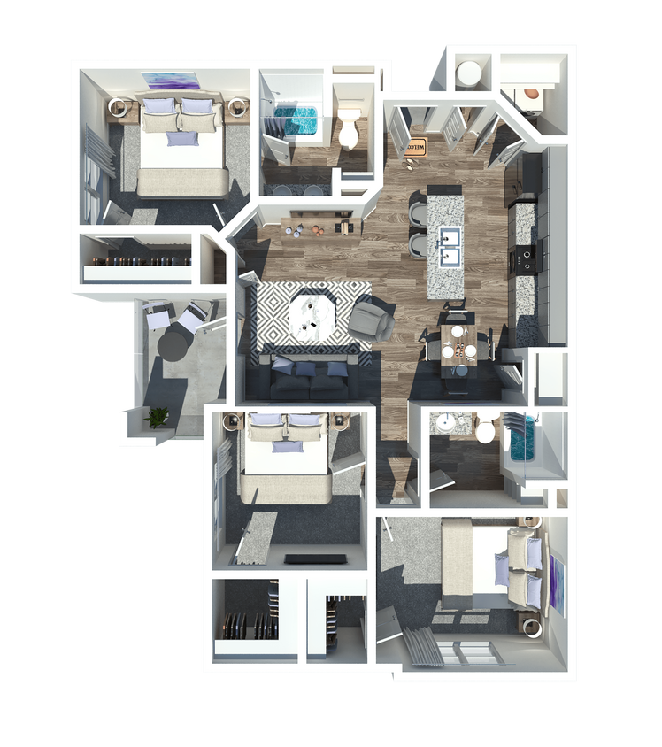 Floor Plan - 3 bedroom 2 bathroom
