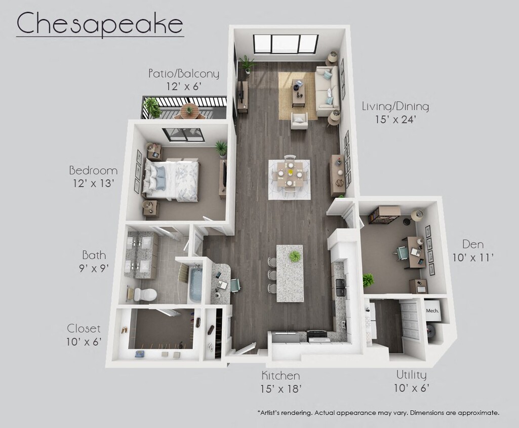Floor Plan - The Chesapeake with Den