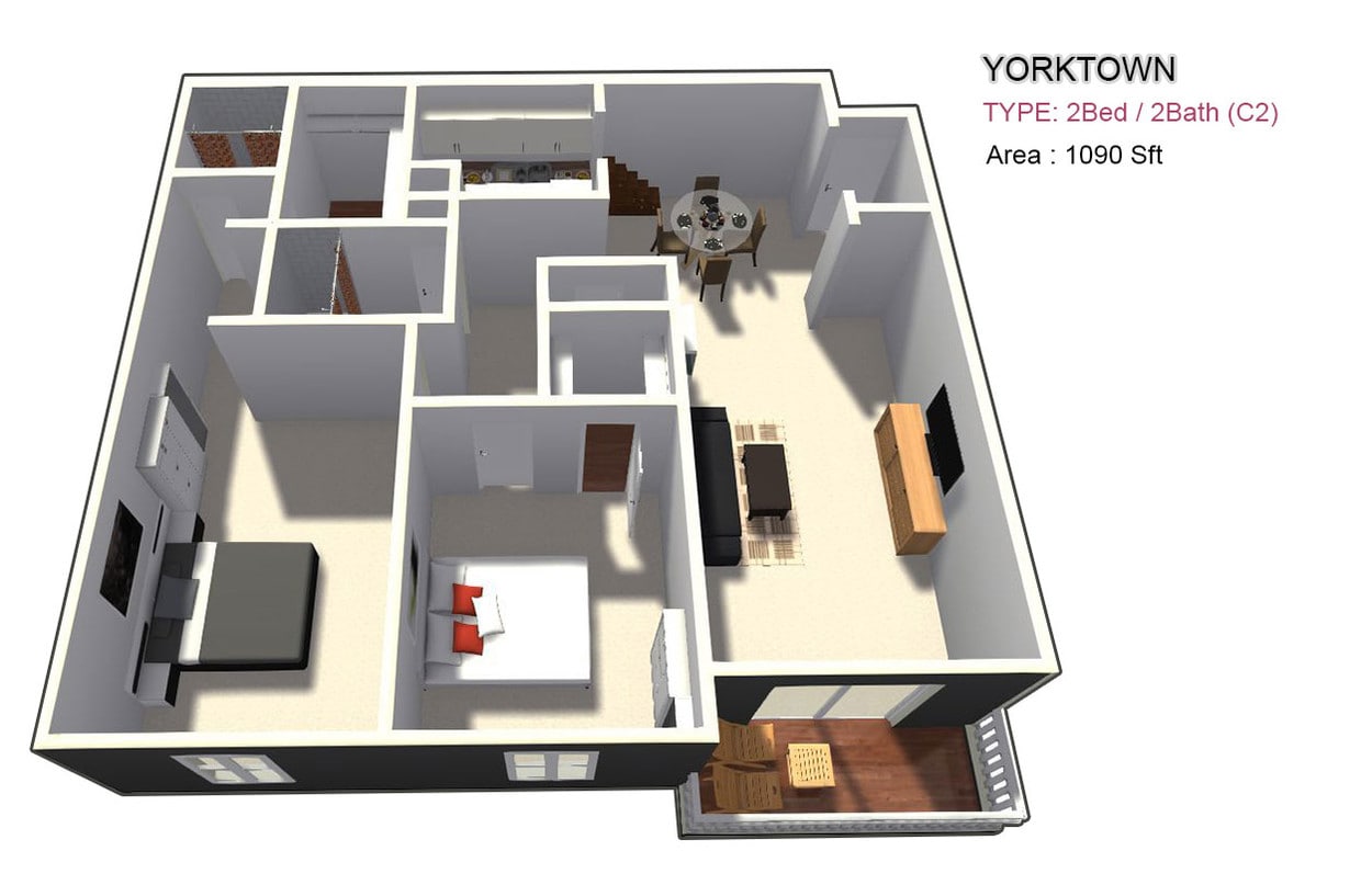 Two Bed / Two Bath - Two Bed / Two Bath