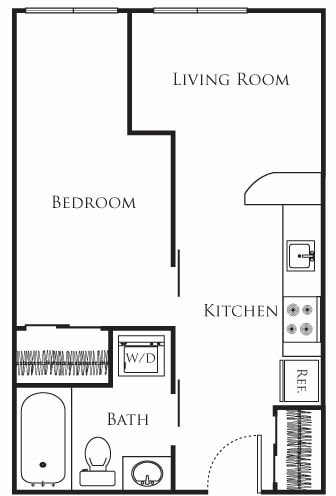 Floor Plan - Micro One Bed - D3B