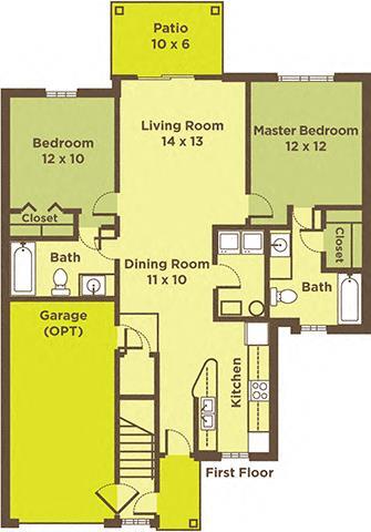 Floor Plan - Two Bedroom Apartment