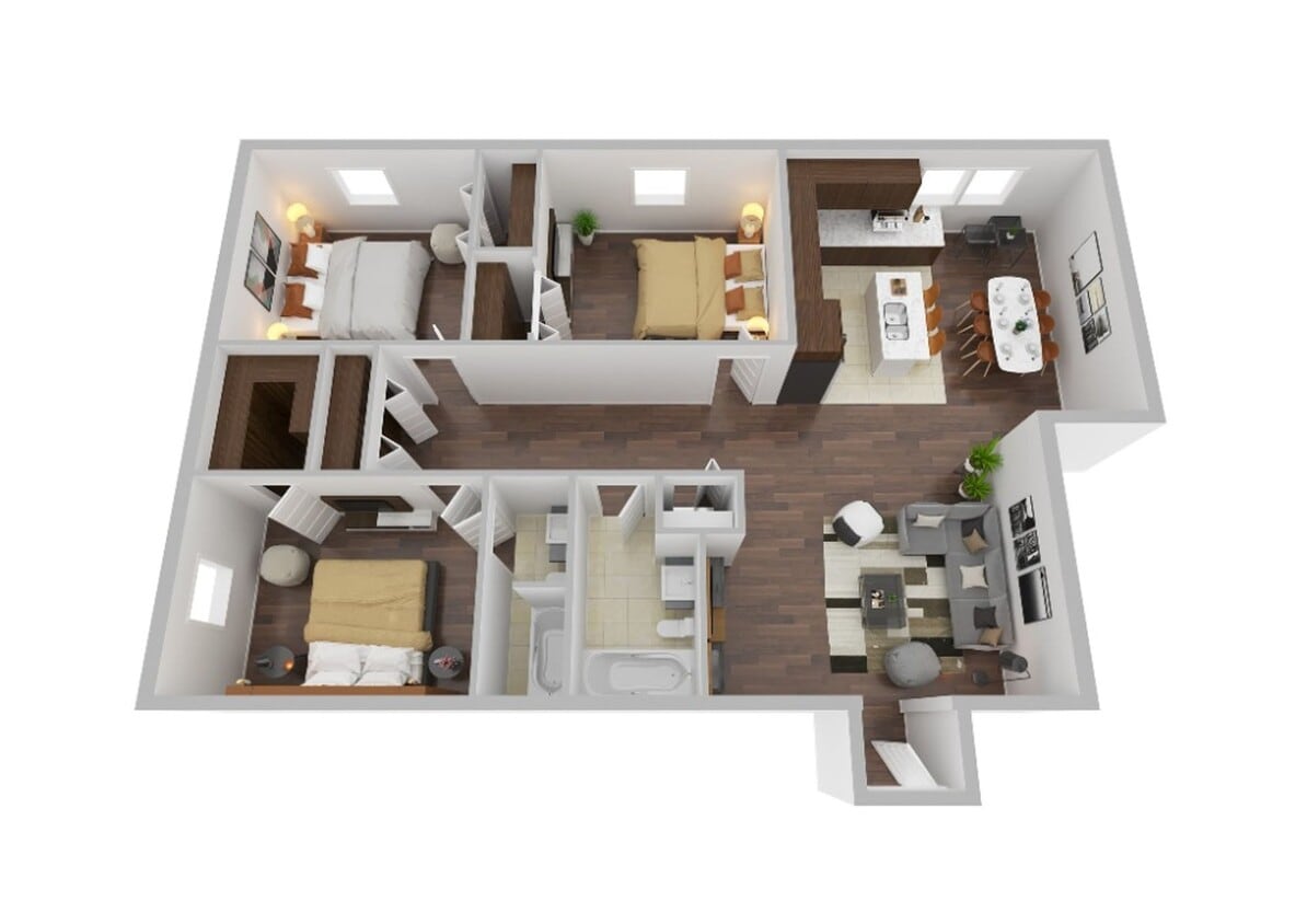 Floor Plan - Upper Basic Furnished Unit 