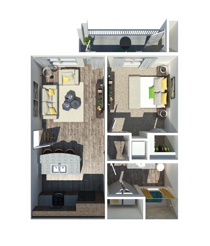 Floor Plan - The Silverado 1 BR | 1 BA
