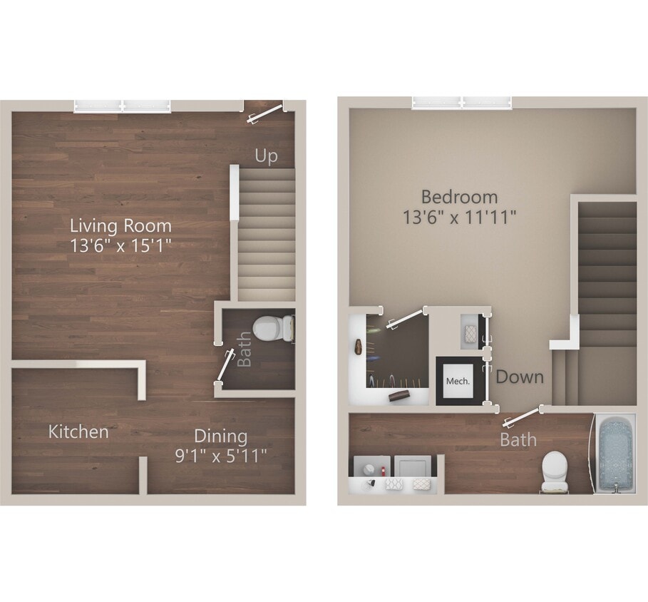 Floor Plan - 1BTH (building 1)