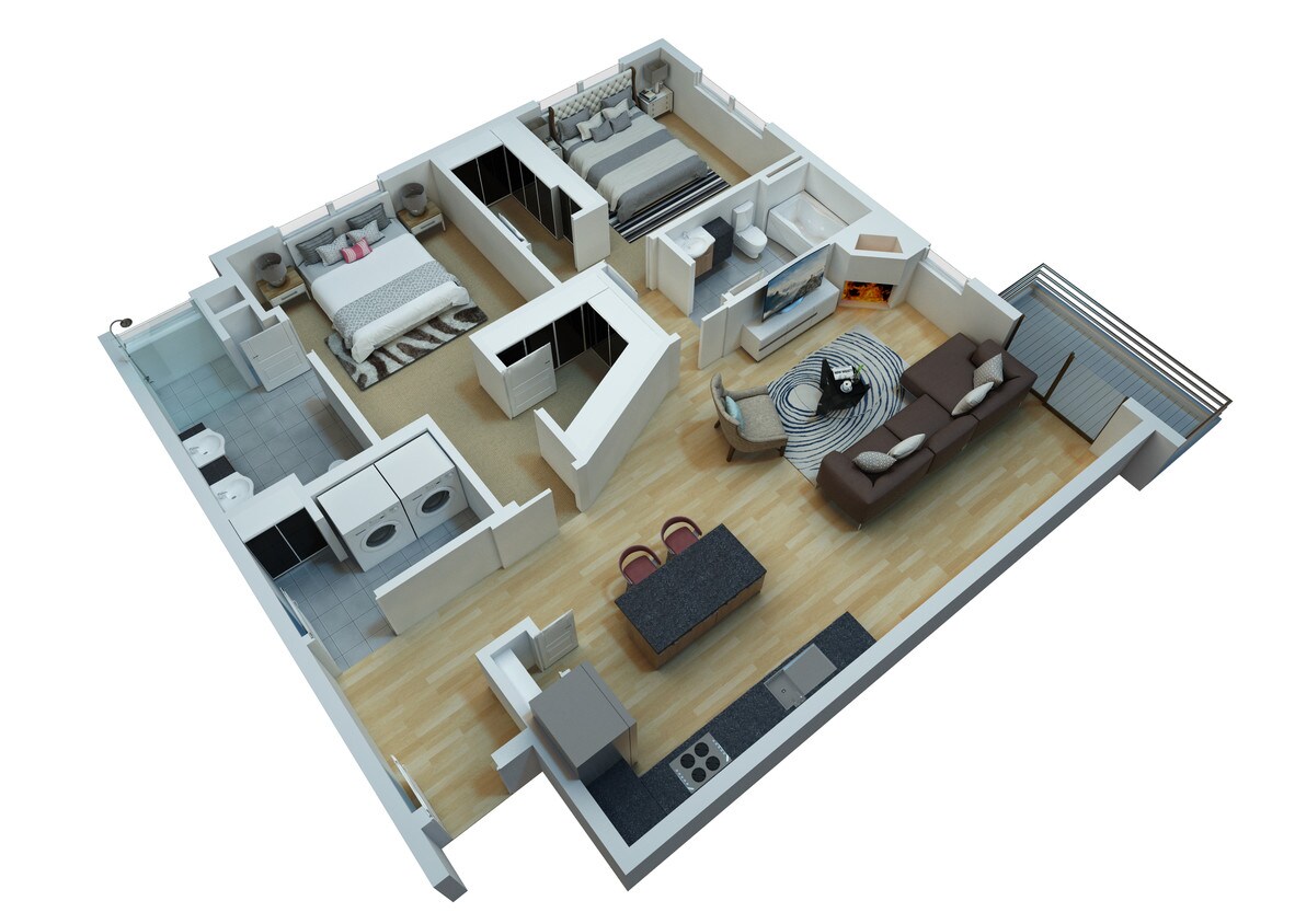 Floor Plan - 2 Bedroom  2 Bathroom