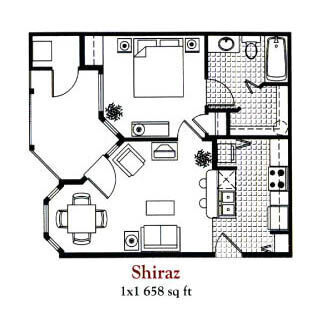 Floor Plan - 1x1 SM Standard