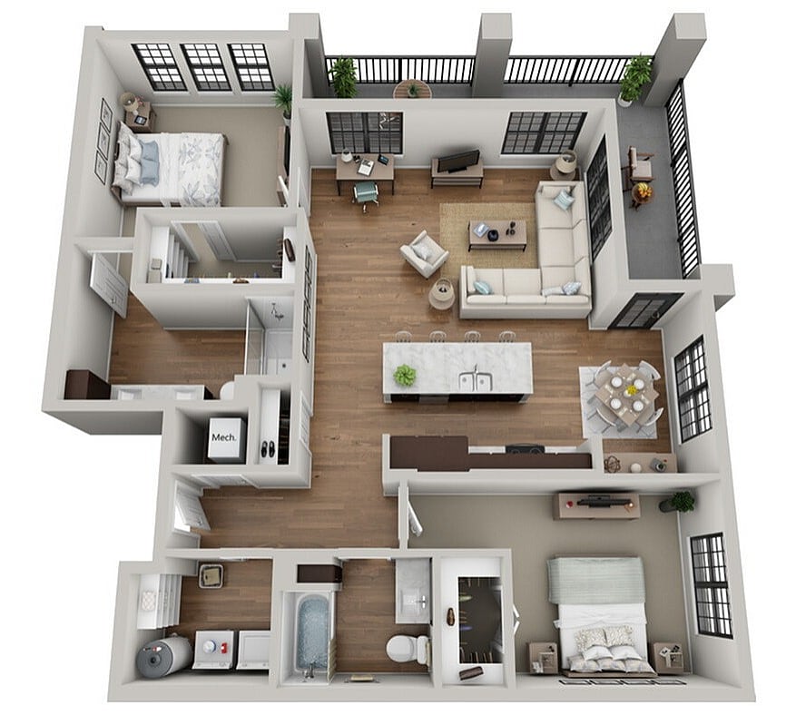 Floor Plan 2F | Arrabelle Apartments | Apartments in Cedarburg, WI - 2F