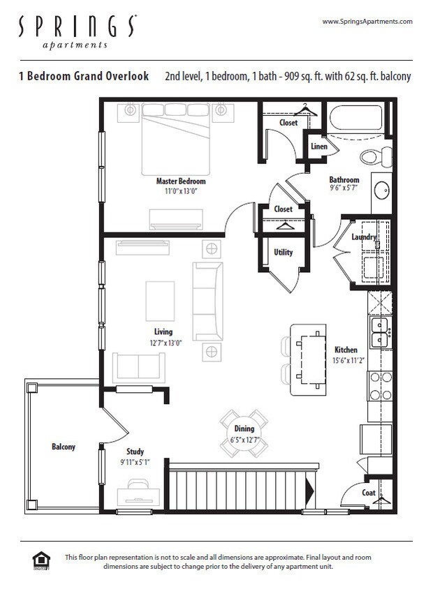 Floor Plan - 1 BR Grand Overlook