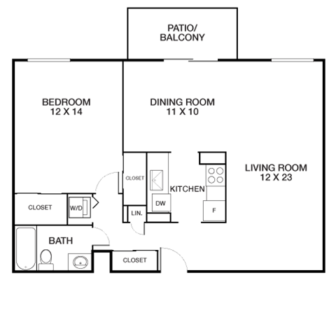Floor Plan - Tower 1 | 1 Bed | A1C