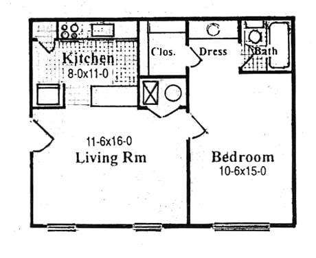 1BR/1BA - One-Bedroom