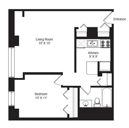 A7 - 1 Bedroom Floor Plan A7