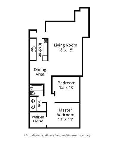 Floor Plan - 2 Bedroom with Den