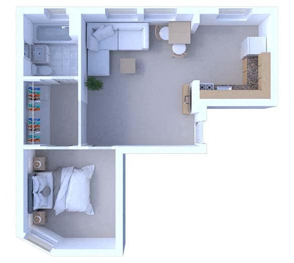 Floor Plan - 1 Bedroom Floor Plan A1