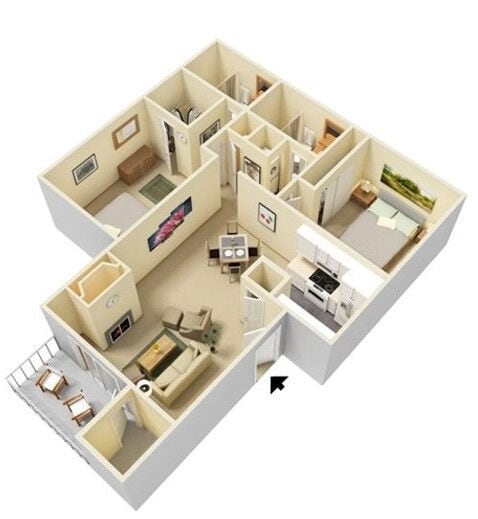Floor Plan - 2x1 RB