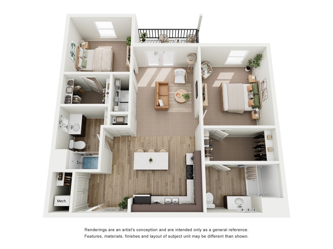 Floor Plan - Two Bedroom Two Bath A