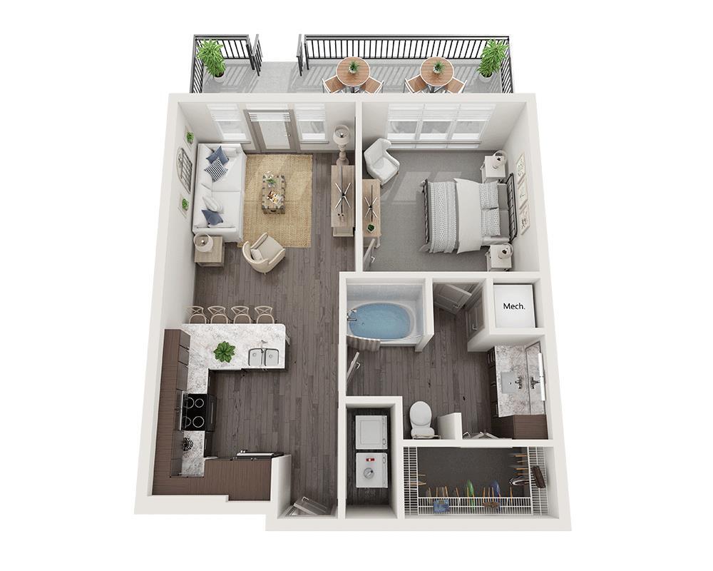 Floor Plan - One Bedroom A1K