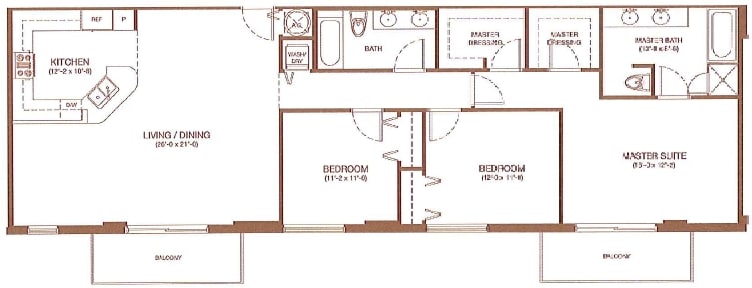 Residence 305 - Three Bedroom Residences - 1334 sq