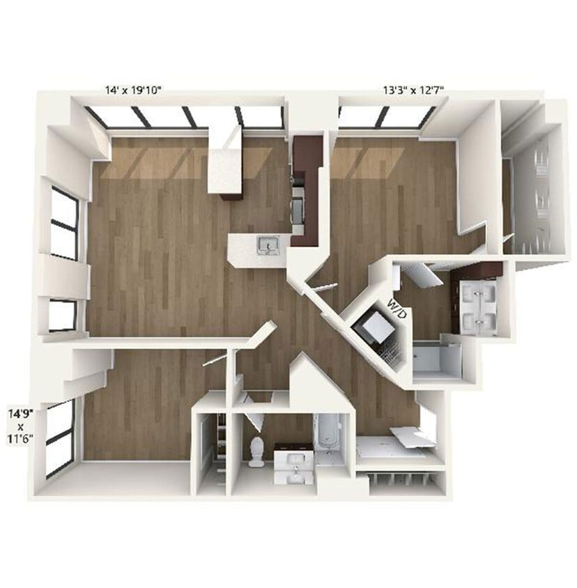 Floor Plan - B8 | 2 Bed | 2 Bath