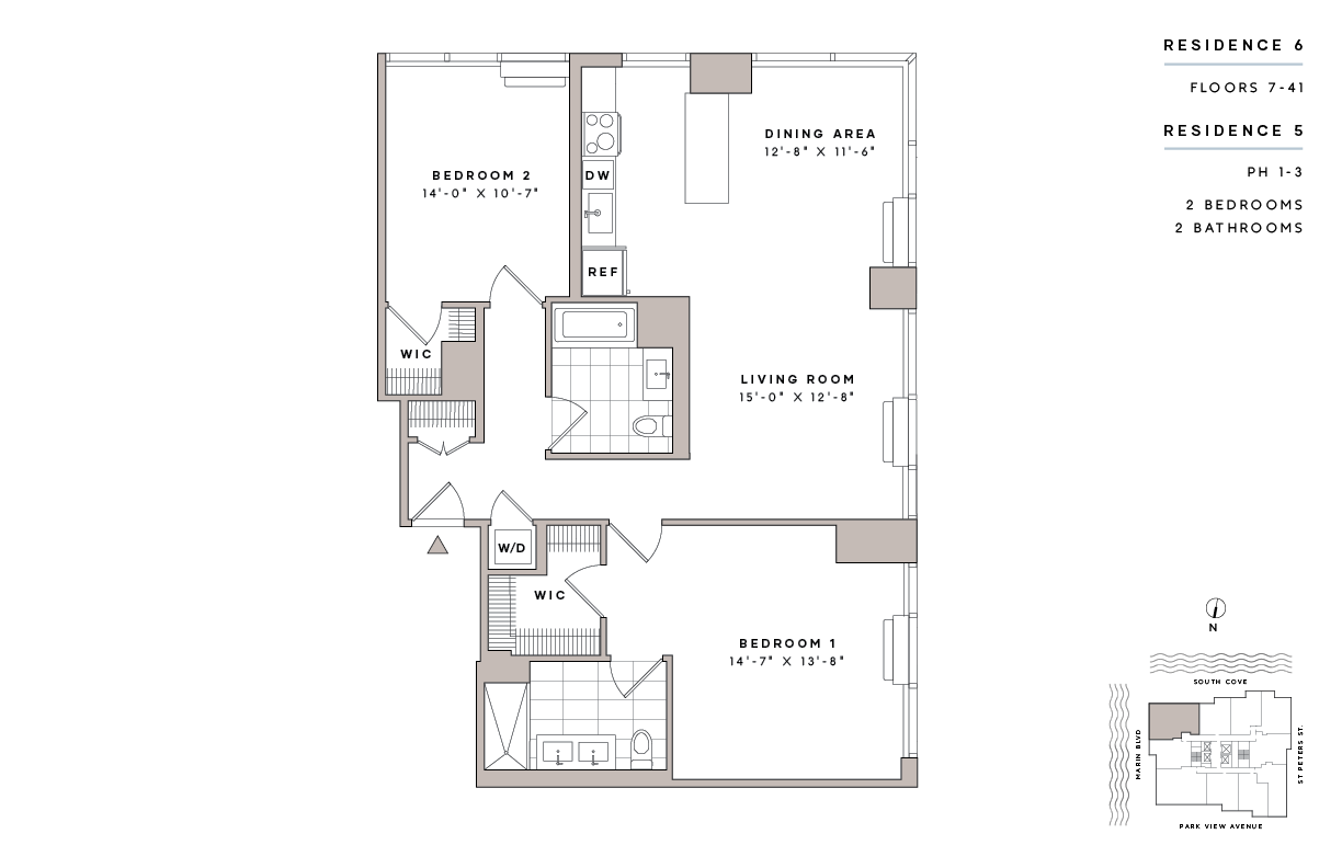Floor Plan - 2 Bed2 Bath-B2