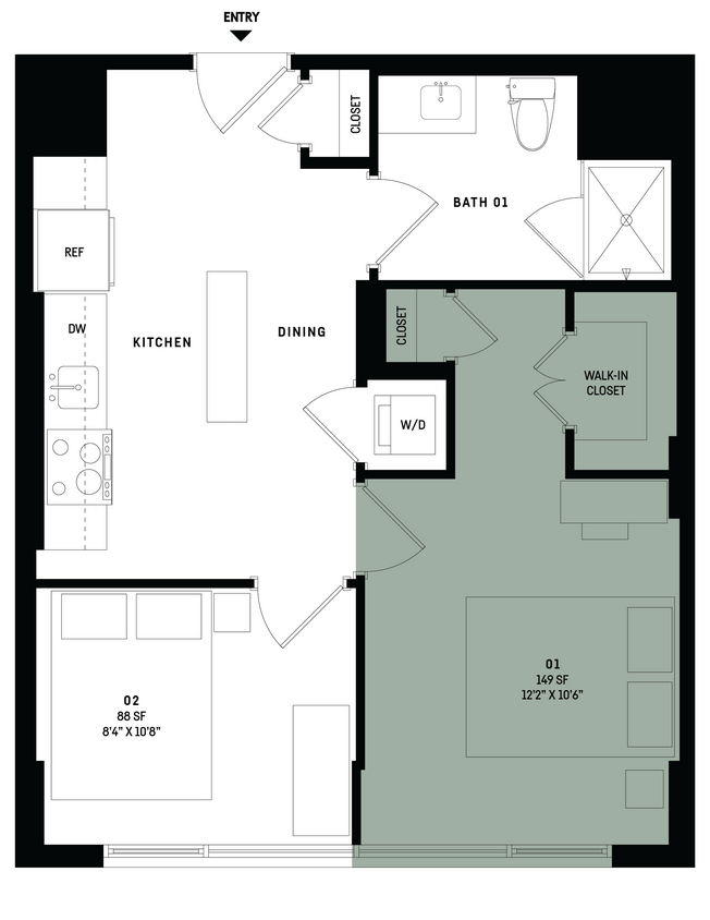 Floor Plan - Co-Living B6B-Bedroom 1