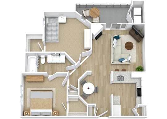 Floor Plan - Two Bedroom Patio