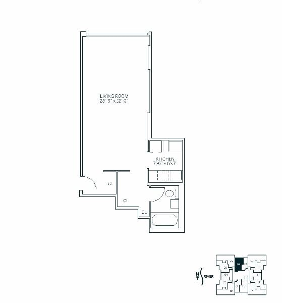 Floor Plan - PARKSIDE EAST - Studio One Bathroom