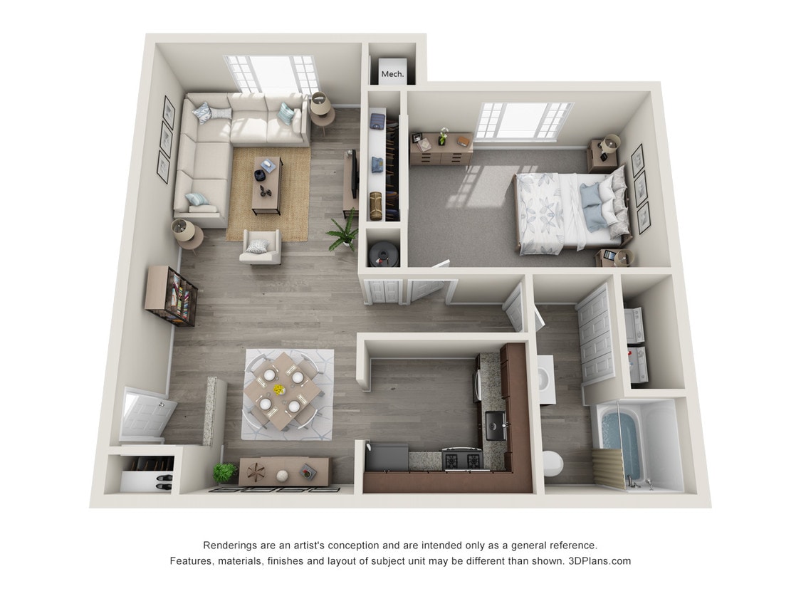 Floor Plan - 1 Bedroom - Renovated