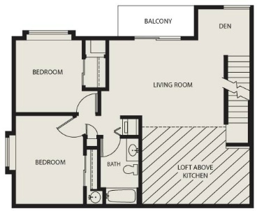 2BR/1BA - Phase 2 - 2 Bed, 1 Bath + Den, Park Loft Upper 